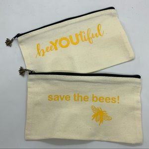 Canvas Zip Bag BeeYOUtiful or Save the Bees 🐝